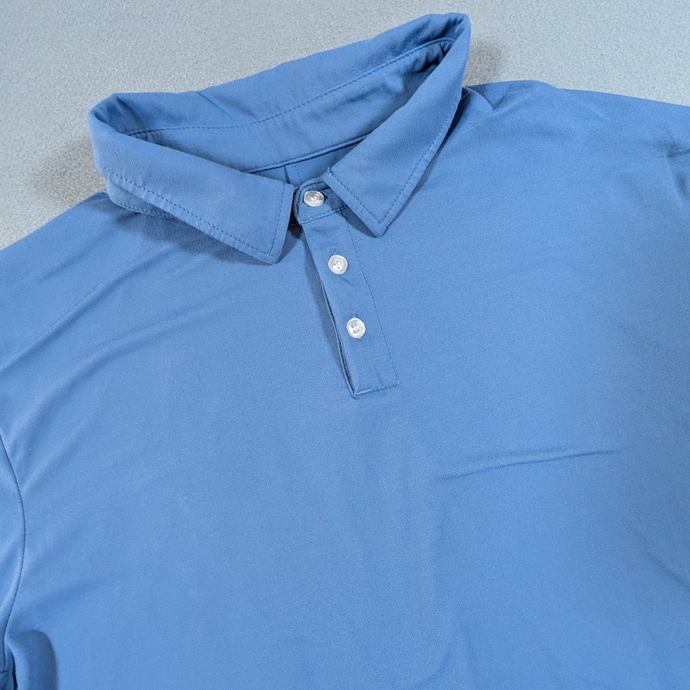 Barbell Apparel Polo Shirt Mens Size Large Blue Short Sleeve Athletic Stretch